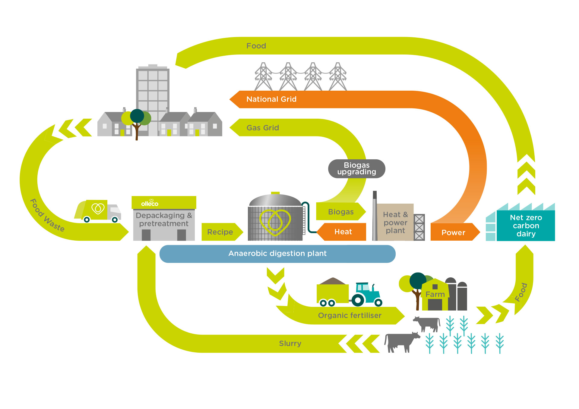 anaerobic digestion process infographic
