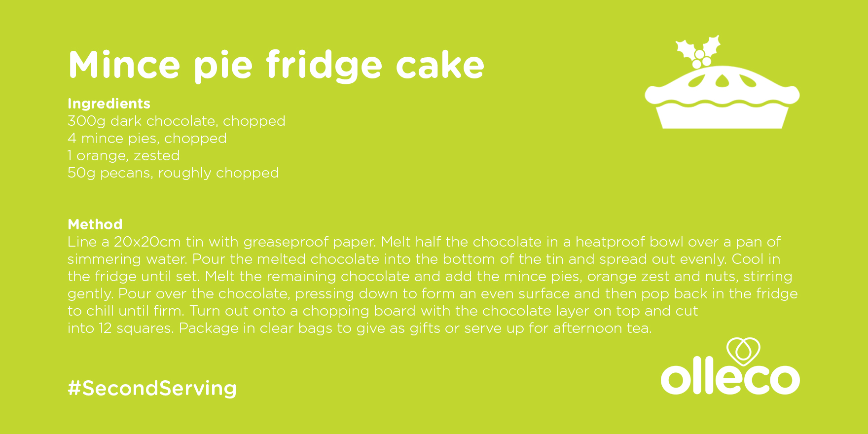 Mince pie fridge cake recipe