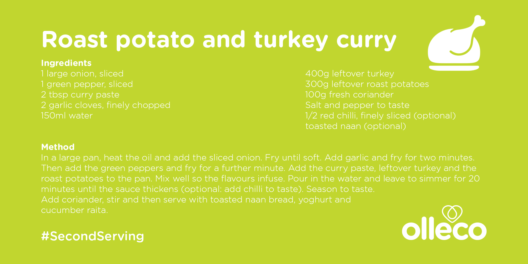 Roast potato and turkey curry recipe